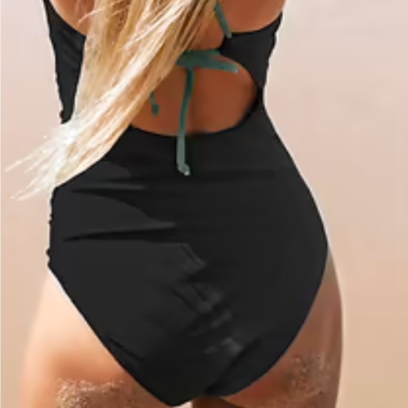 COPY - Ruching High Neck One Piece Swimsuit - Picture 2 of 3